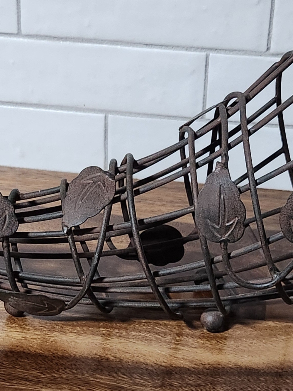 Decorative Metal Cornucopia -  Brown  Rustic Finish